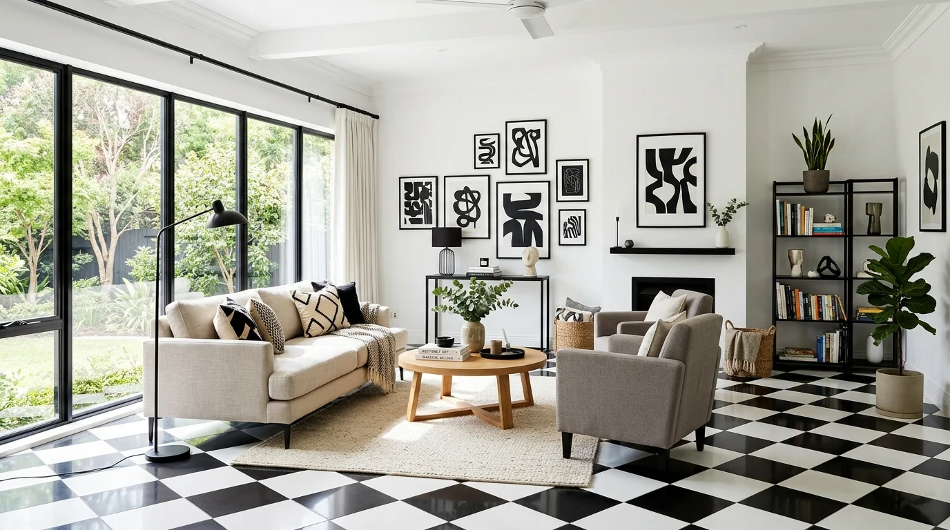 12 Bold Home Decor Ideas Using Checkerboard Tiles for Graphic Impact