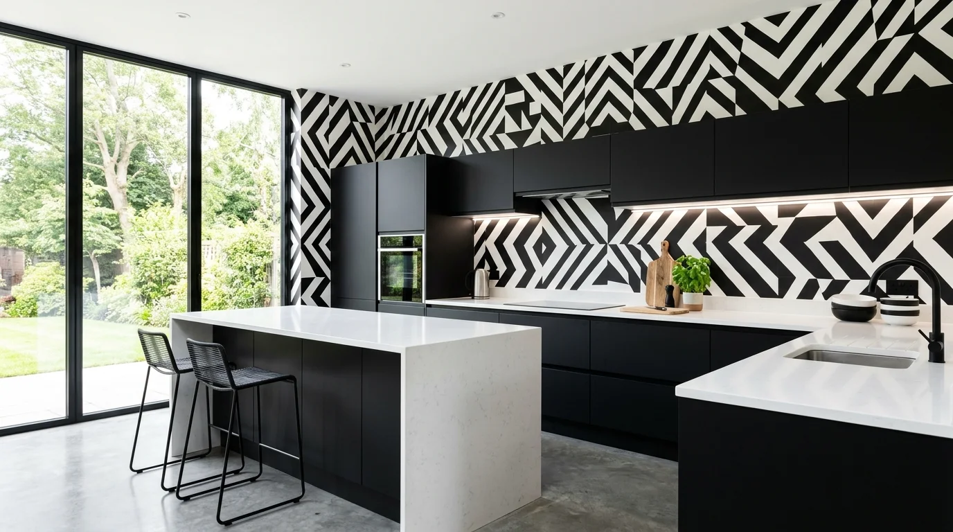14 Bold Kitchen Wallpaper Ideas for a Patterned Cookspace Statement