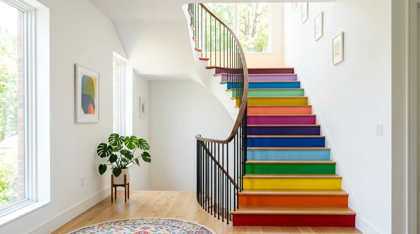 14 Bold Painted Staircase Ideas for a Colorful Home Statement