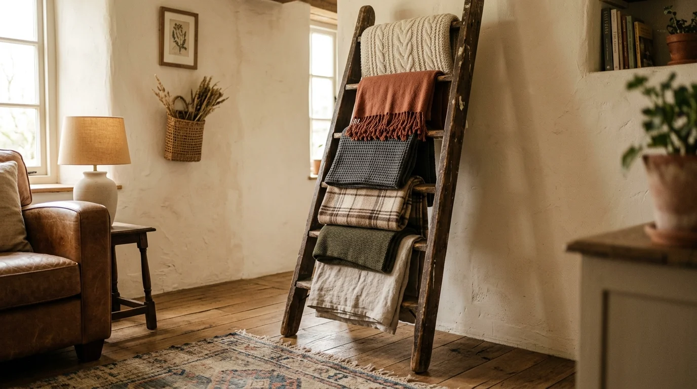 12 Clever Repurposed Vintage Ladder Ideas for Charming Home Storage