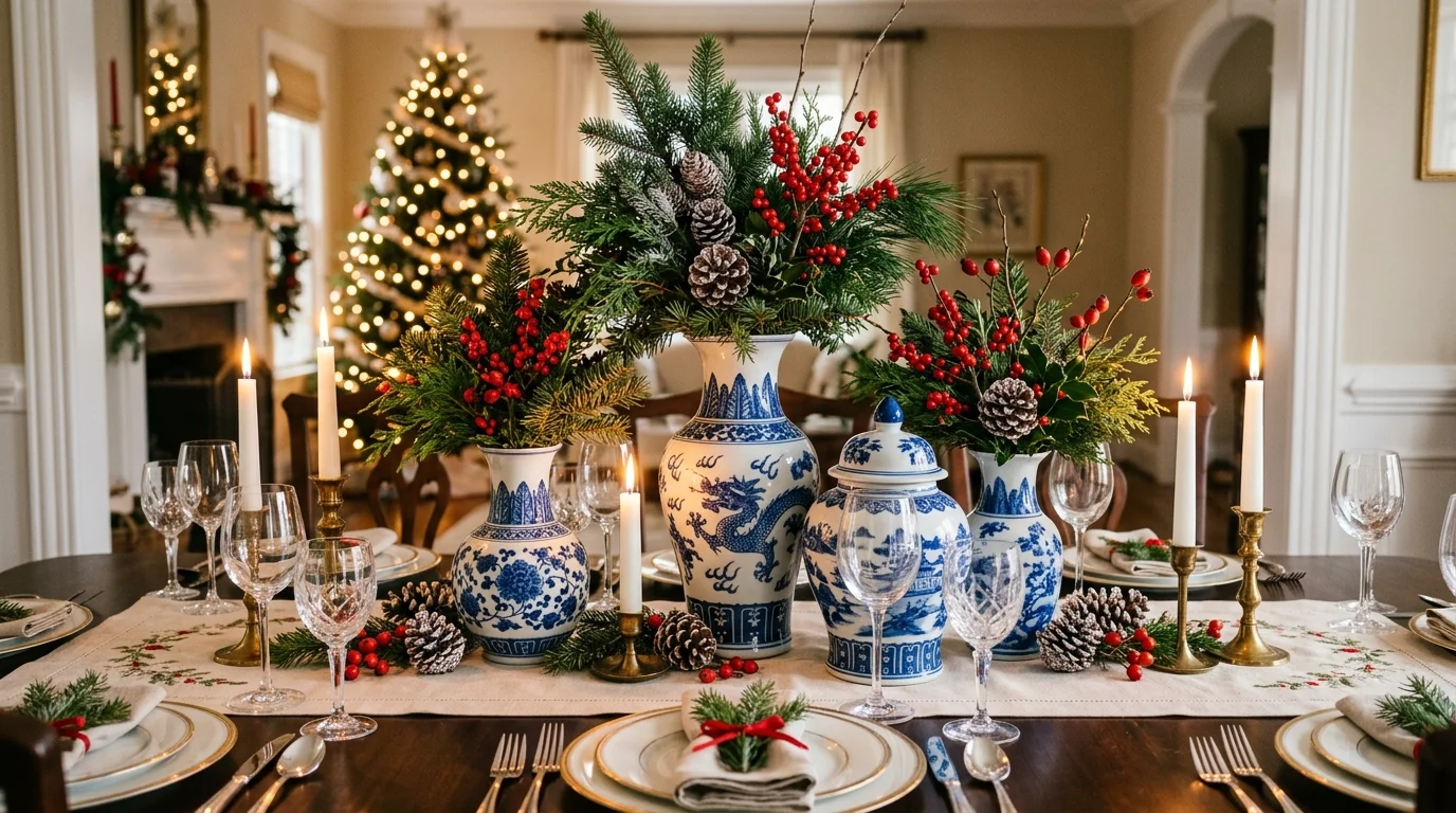 11 Elegant Christmas Decor Ideas from Chinese Porcelain for Unique Holidays