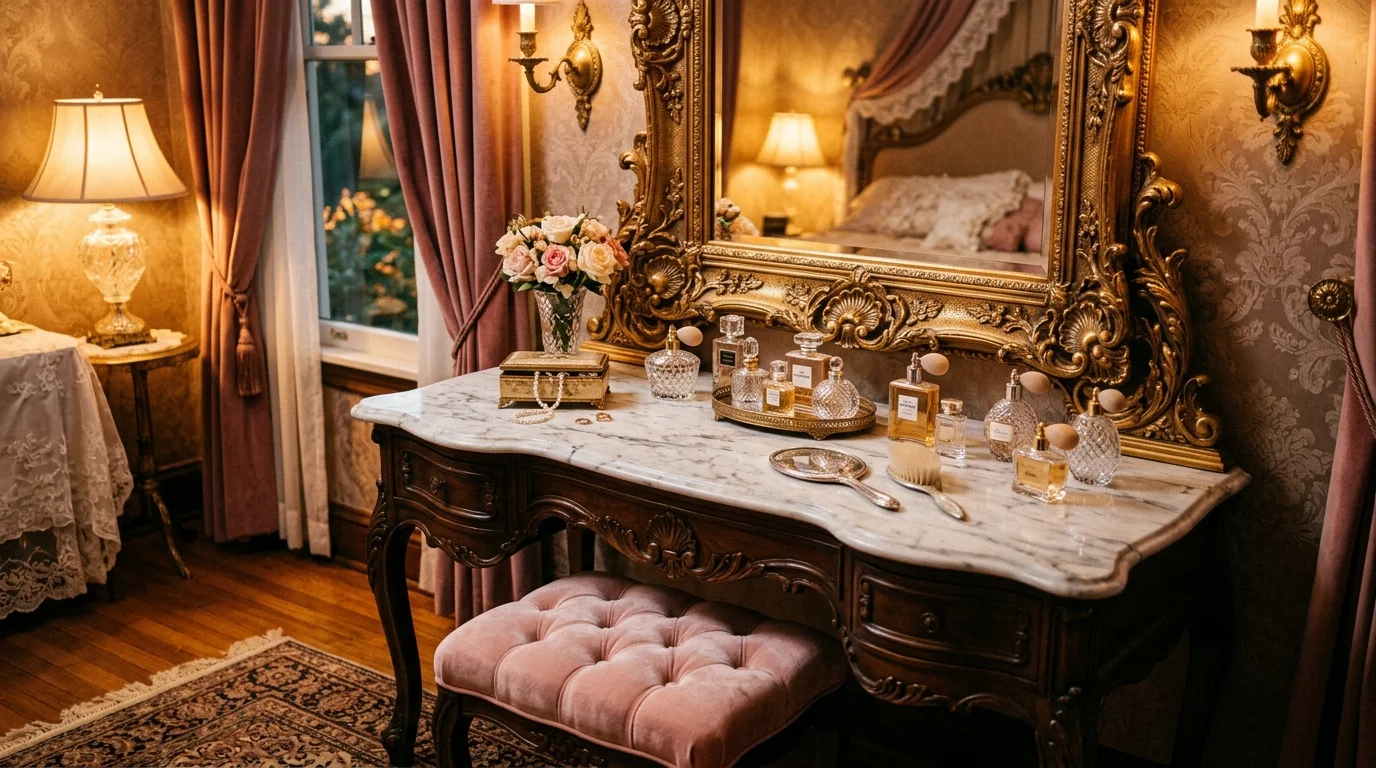 13 Glamorous Vintage Vanity Ideas for a Romantic Dressing Space