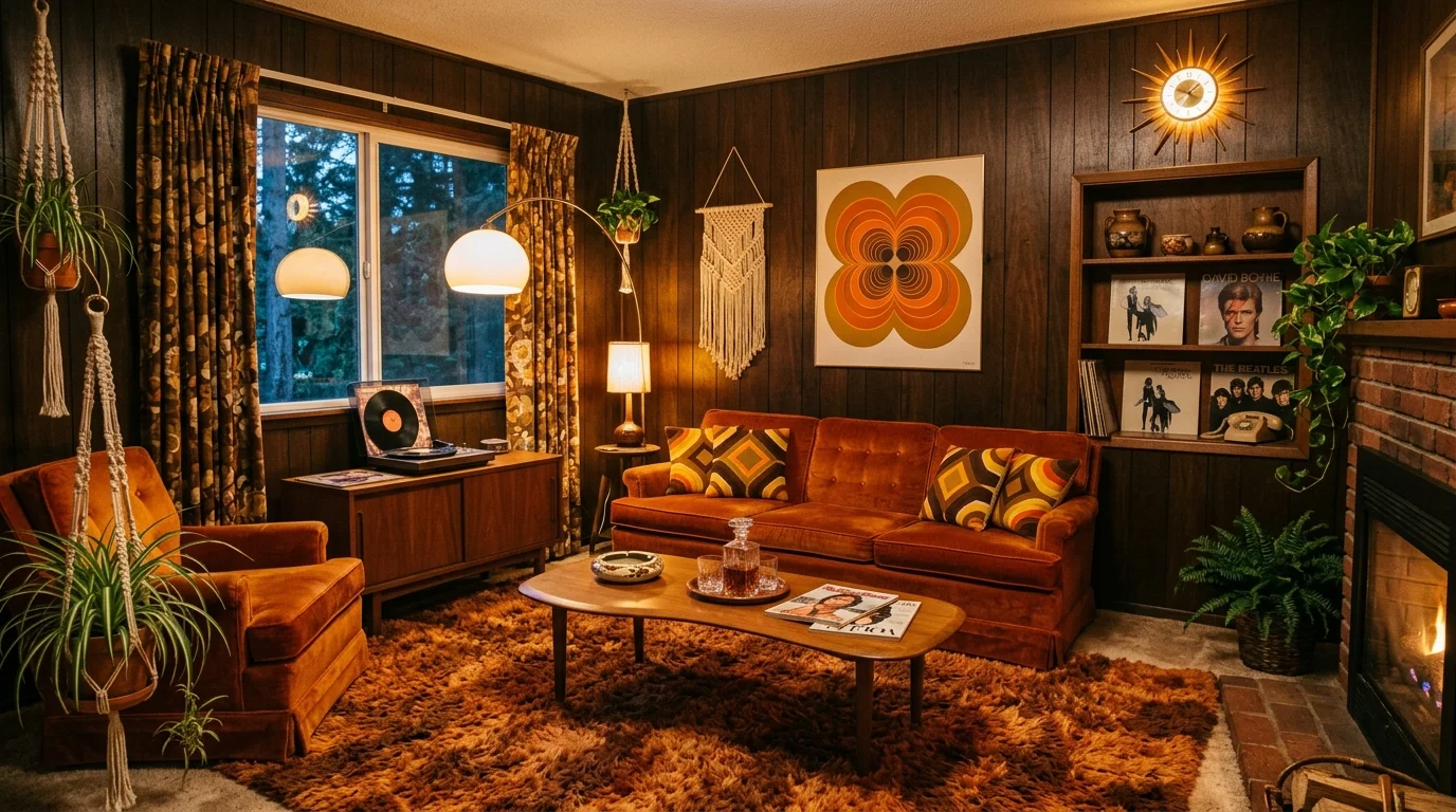 12 Groovy 70s Living Room Design Ideas for a Retro Revival