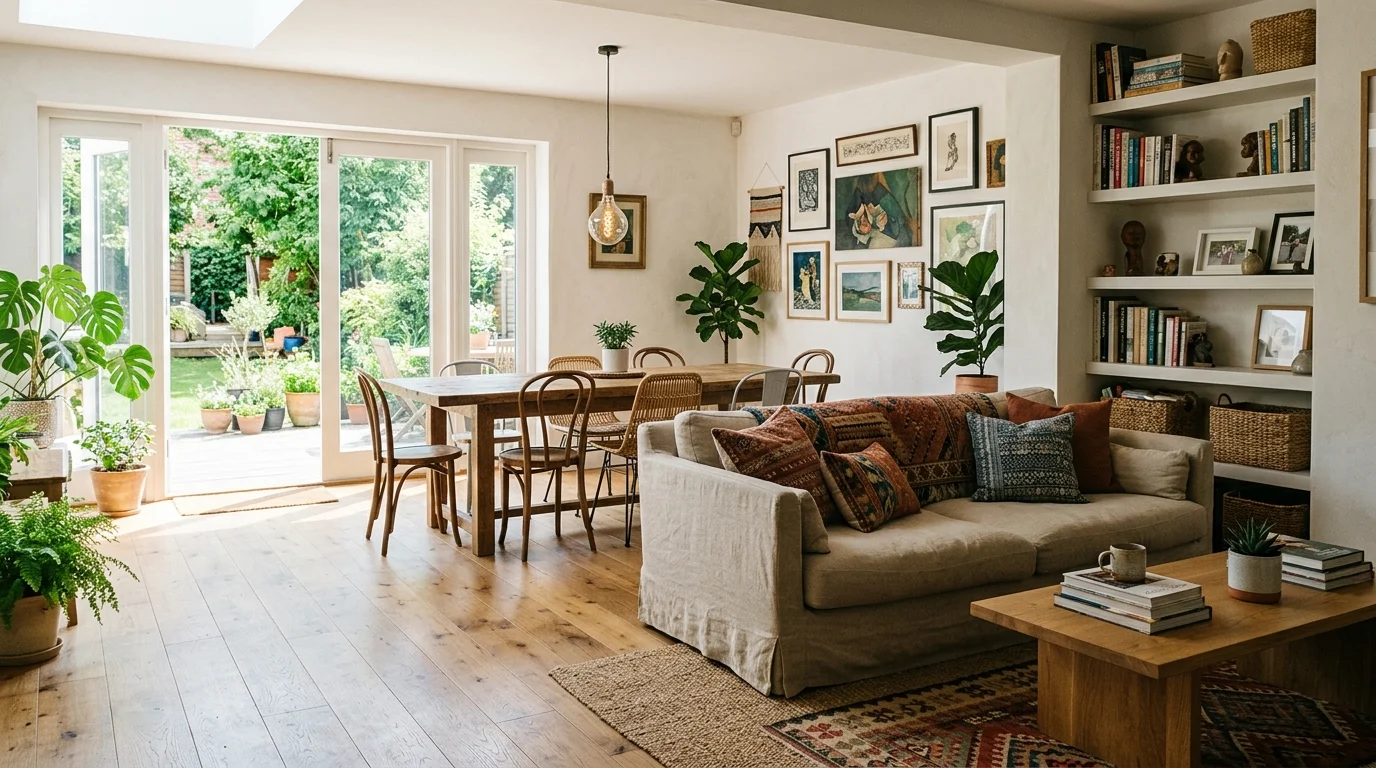 A well styled home with a mix of aesthetics and practicality bright natural daylight creating a beautiful and functional living environment