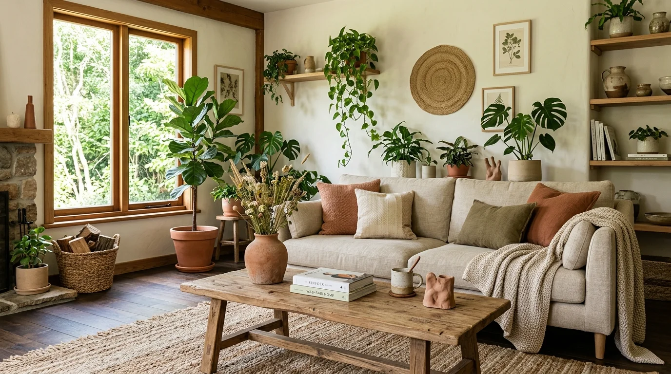 14 Natural Earthy Living Room Ideas for a Grounded Organic Space