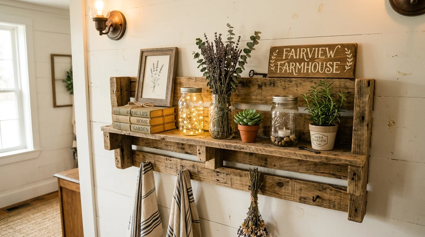 12 Rustic DIY Pallet Shelf Ideas for Budget Friendly Wall Storage