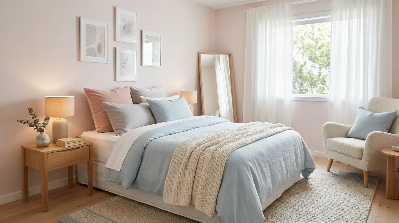 A bedroom with indoor plants placed near the window adding freshness and calming greenery bright natural light tranquil environment no people