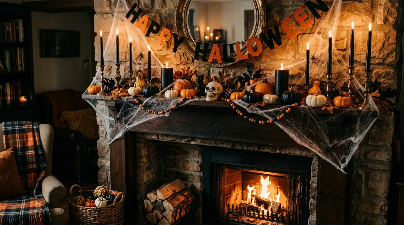 14 Spooky Halloween Mantel Decor Ideas for a Festive Fireside Display