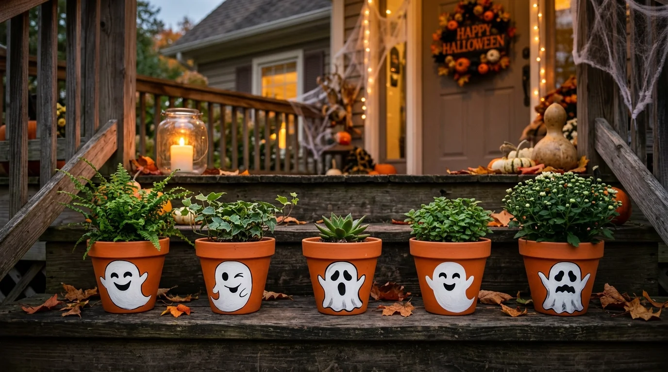 13 Spooky Painted Halloween Pot Ideas for Festive Plant Displays