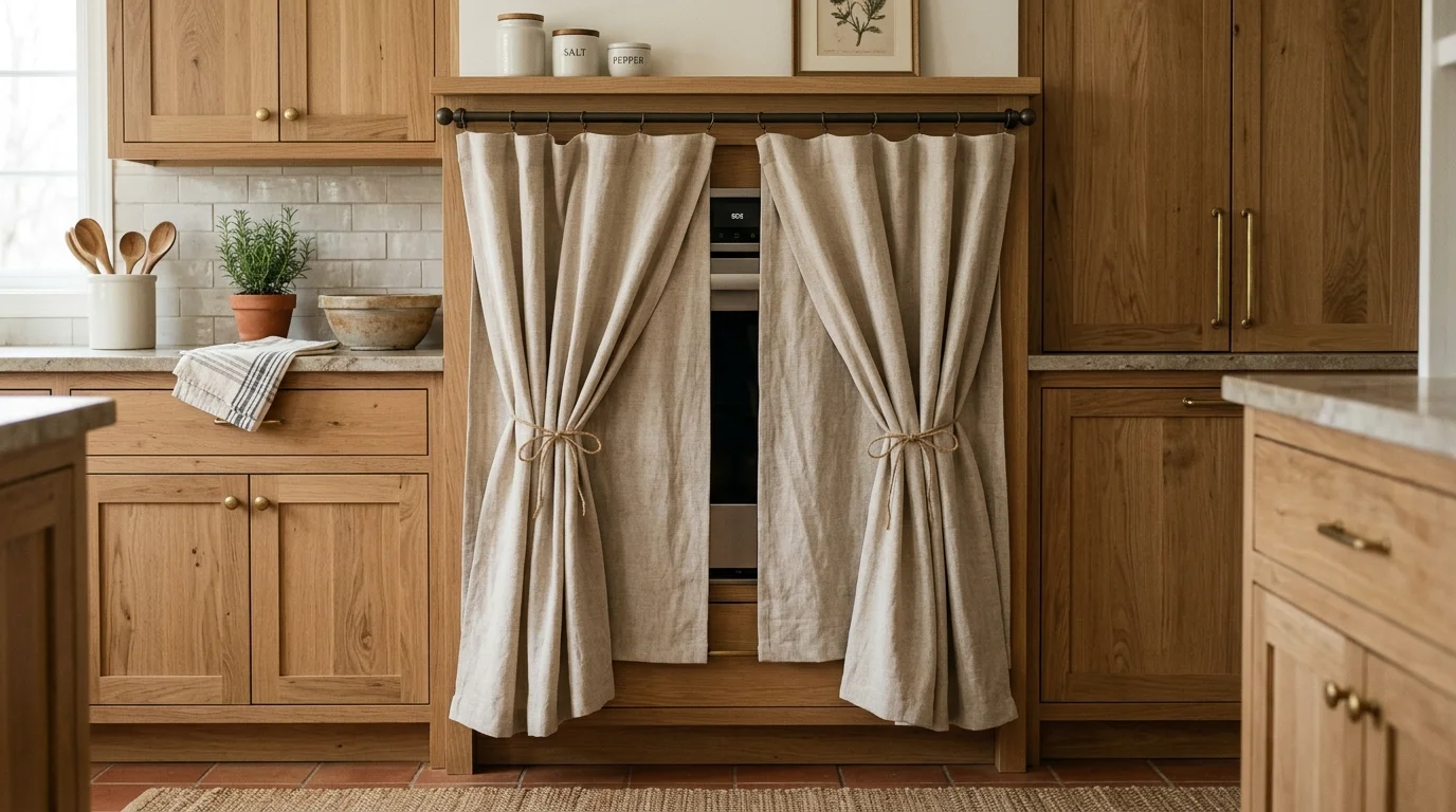 10 Unique Oven Curtain Cover Ideas to Hide Appliance Clutter