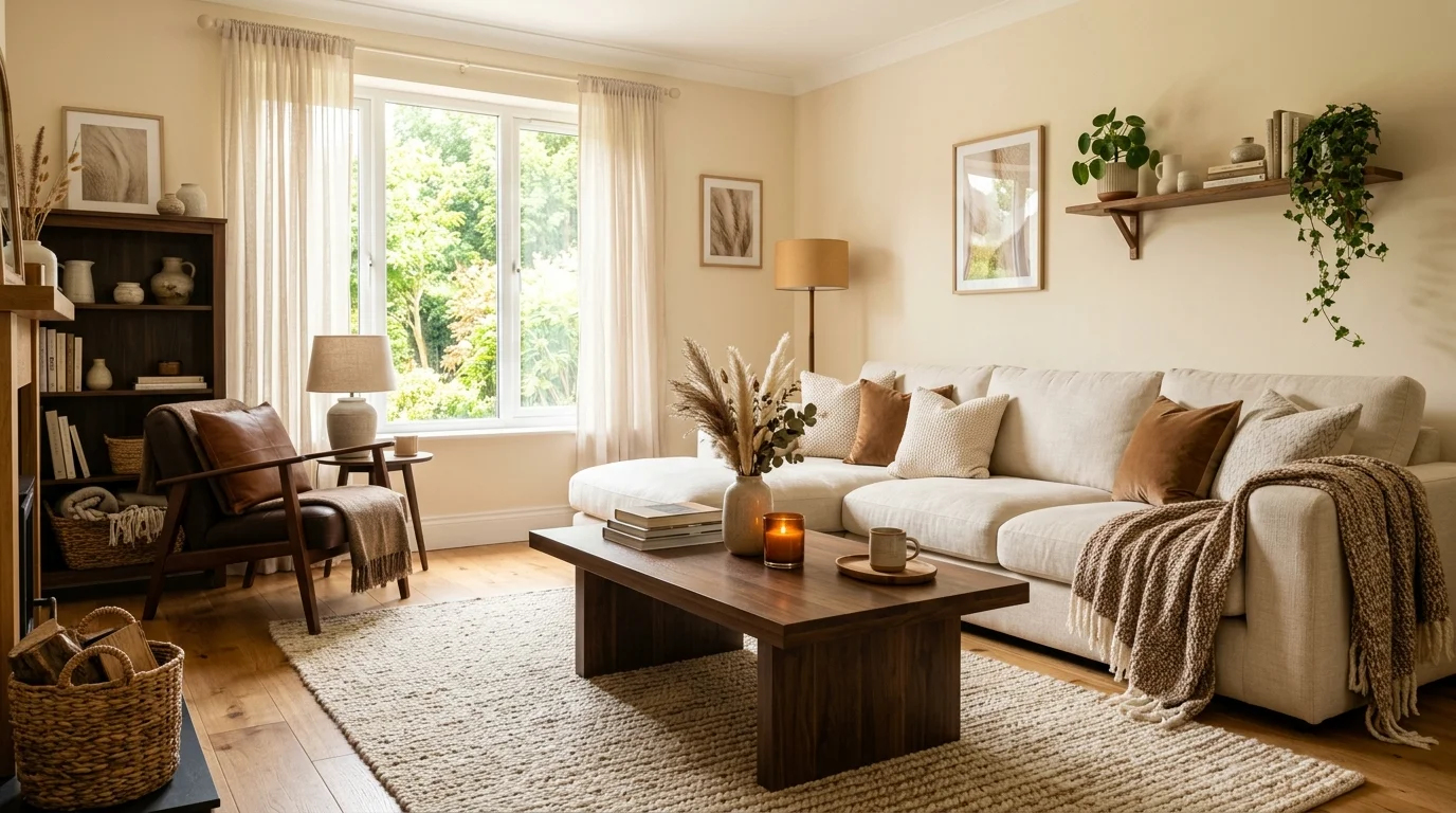 13 Warm Brown and Cream Living Room Ideas for a Cozy Neutral Palette