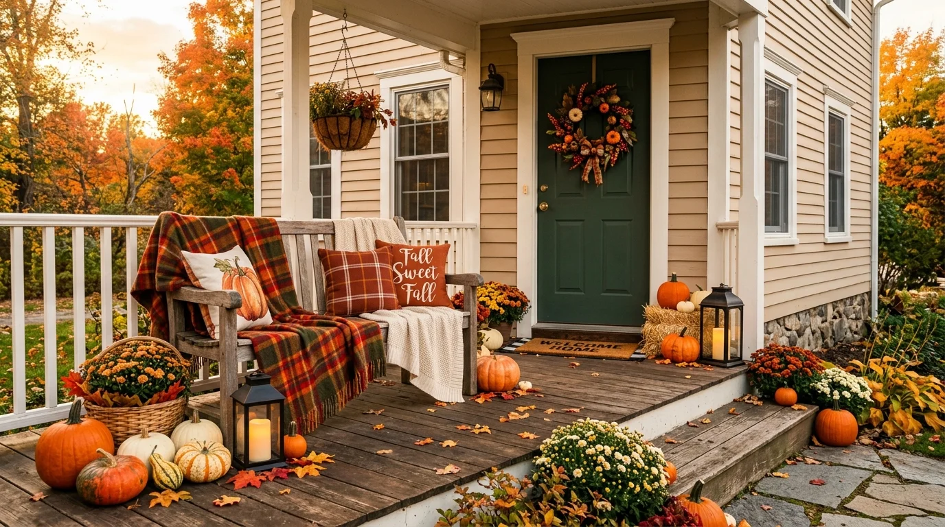 14 Welcoming Fall Front Porch Decor Ideas for Autumn Curb Appeal